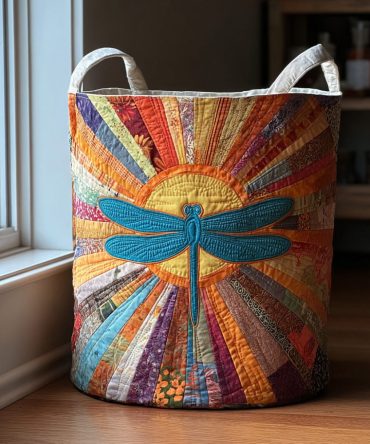 Sun Flight Quilted Laundry Hamper — Foldable Quilted Fabric Basket With Reinforced Base And Carry Handles