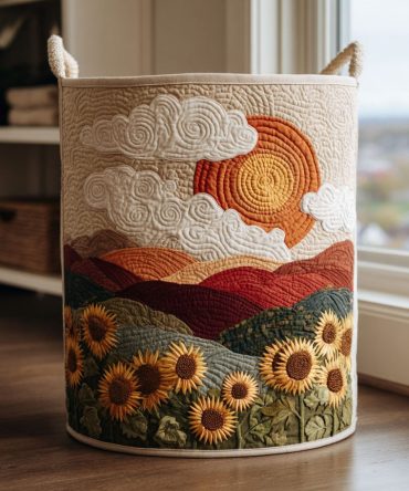 Sun Valley Quilted Laundry Basket — Large Collapsible Fabric Hamper With Comfortable Handles, Perfect For Rustic & Modern Homes
