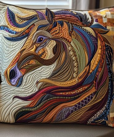 Sunlit Stride Quilted Pillow Cover — Bright Modern Throw Pillowcase For Living Room, Patio Seating & Warm Contemporary Decor