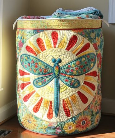 Sunny Bloom Quilted Laundry Hamper – Cheerful Yellow Bloom Laundry Basket, Large Collapsible Hamper, Breathable Fabric, Ideal For Bright Décor