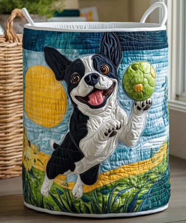 Sunny Fetcher Quilted Foldable Hamper — Bright Printed Laundry Organizer With Reinforced Handles, Lightweight & Machine-Friendly