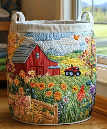 Sunny Field Quilted Laundry Hamper — Lightweight Foldable Fabric Basket With Sturdy Handles For Modern Bedroom & Bathroom Storage