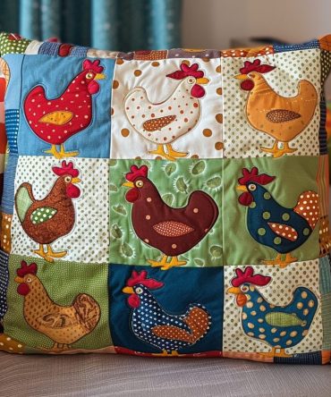 Sunrise Quilted Pillow Cover — Premium Farmhouse Decorative Pillowcase For Bed & Sofa, Soft Cotton-Blend, Machine-Washable Cozy Accent