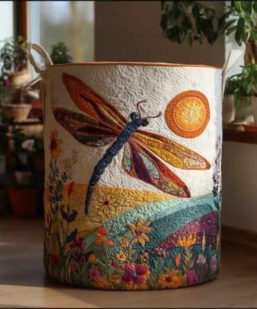 Sunrise Soarer Quilted Laundry Hamper – Lightweight Floral-Accent Basket, Collapsible Fabric Storage With Handles & Machine-Washable Liner
