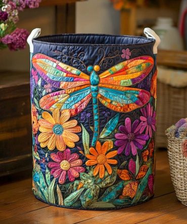 Sunrise Whirl Quilted Laundry Hamper - Bright Collapsible Fabric Storage Basket For Small Spaces, Breathable & Foldable