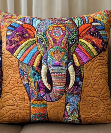 Sunset Strider Quilted Accent Pillow Cover — Vibrant Coastal Decorative Cushion Case For Sofa & Patio, Lightweight Microfiber, Fade-Proof