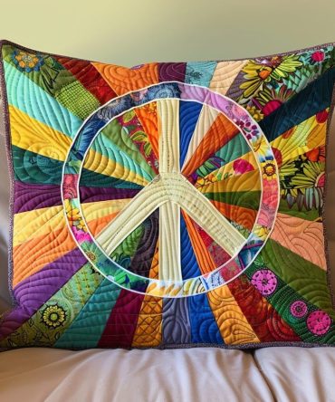 Sunshine Serenity Quilted Accent Pillow Cover – Soft Cotton-Blend Decorative Pillowcase For Bed & Sofa, Reversible, Machine Washable