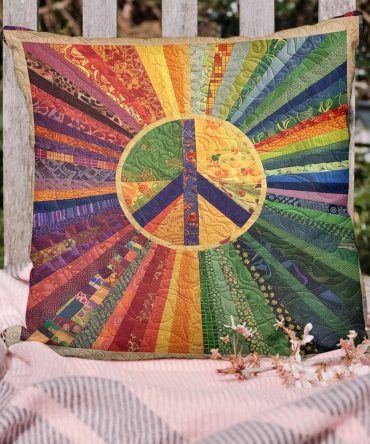 Sunshine Harmony Quilted Pillow Cover — Bright Cheerful Throw Cushion For Sunny Living Rooms, Patios & Bedroom Accents, Washable