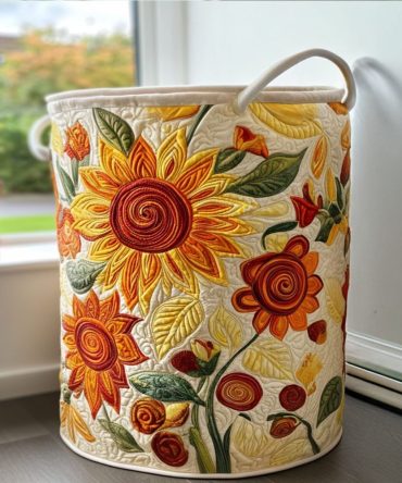 Sunshine Quilted Laundry Hamper — Bright, Foldable Fabric Basket With Durable Handles, Large Capacity & Easy-Clean Finish For Sunny Rooms