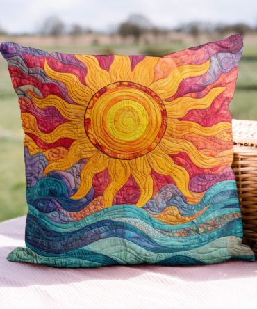 Sunshine Parade Quilted Decorative Pillow Cover — Cheerful Festival-Inspired Throw Pillowcase With Textured Quilting, Reversible & Easy-Care