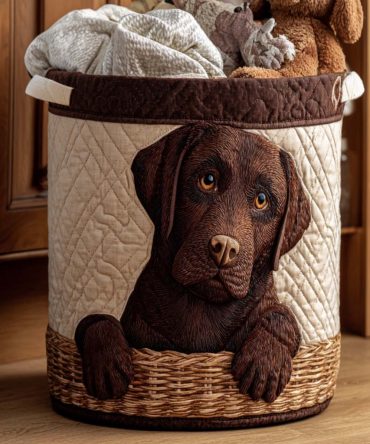 Sweet Eyes Quilted Laundry Basket — Cute Fabric Hamper With Sturdy Base & Handles, Collapsible Kids' Laundry Organizer, Machine-Washable Cover