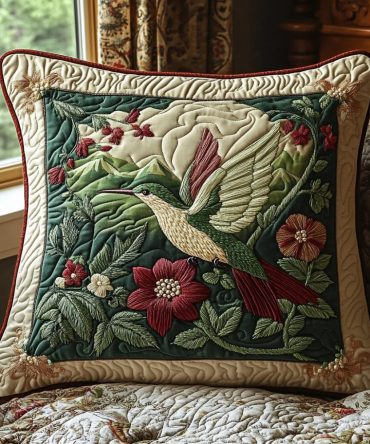 Sweet Serenity Quilted Pillowcase - Soft Pastel Floral Quilt, Cozy Decorative Pillow Cover For Calming Bedrooms