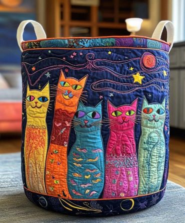 Playful Paw-Print Quilted Laundry Hamper — Tail Wags Dog-Themed Foldable Storage Basket For Bedroom, Nursery, Or Pet Owners