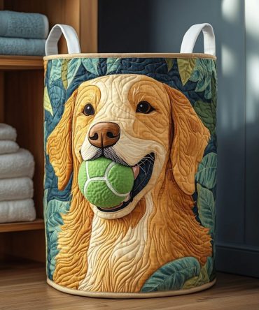 Tennis Tail Quilted Laundry Hamper – Sporty Collapsible Fabric Basket, Washable Organizer For Athletes, Gym Gear & Laundry