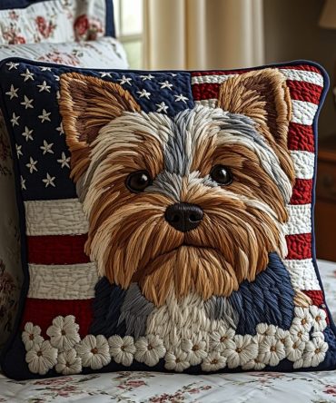 Terrier Spirit Quilted Pillow Cover — Whimsical Dog Design Decorative Throw For Cozy Living Rooms & Stylish Bedrooms