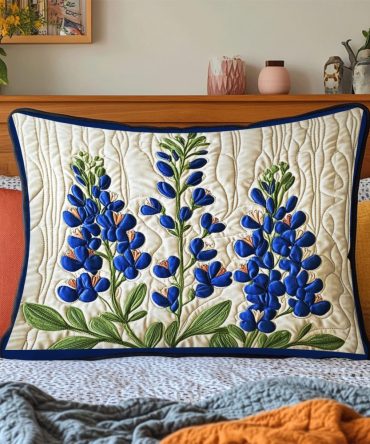 Texas Heritage Quilted Pillow Cover — Patriotic Western Quilted Decorative Pillowcase With Lone Star Motif For Rustic & Farmhouse Homes