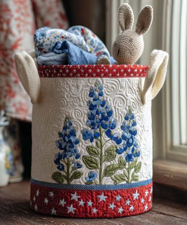Texas Bloom Trail Quilted Laundry Hamper — Southwestern Floral Foldable Basket With Sturdy Handles, Durable Quilting & Washable Liner