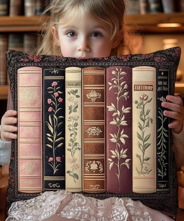 Story Collector Quilted Throw Pillow Cover - Curated Bookish Print With Soft Quilting To Enrich Libraries, Sofas & Cozy Interiors