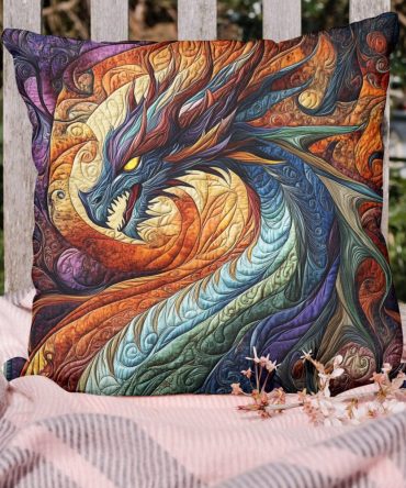 Thunderwing Quilted Pillowcase - Lightning Wing Design, Quilted Decorative Cover For Bold Bedding & Gift-Ready Accents