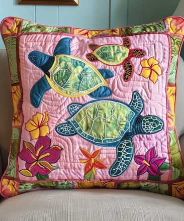 Tidal Tranquility Quilted Pillow Cover - Serene Ocean-Inspired Decorative Throw Pillowcase For Relaxed Coastal Interiors