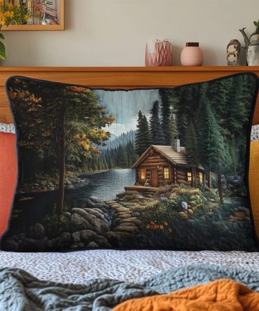 Timeless Log Cabin Quilted Pillow Cover - Classic Country Patchwork Design, Rustic Cabin Style, Heavy-Duty Quilting, Cozy Home Accent - Shop Now