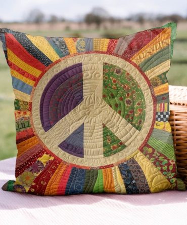 Tranquil Sun Quilted Pillow Cover - Soft Cotton-Blend Decorative Pillowcase For Bedroom, Hypoallergenic & Machine Washable