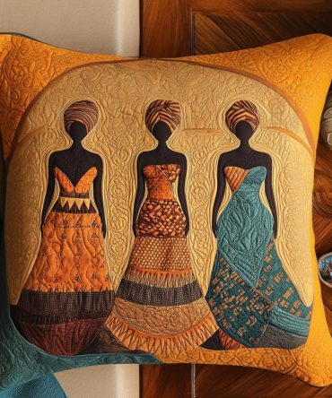 Tribal Radiance Quilted Decorative Pillow Cover — Boho Tribal Patterns, Hand-Stitched Texture For Sofa, Bed & Bohemian Living Spaces