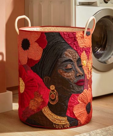Tribal Beauty Quilted Laundry Hamper — Boho Collapsible Laundry Basket With Bold Pattern, Sturdy Handles & Versatile Room Storage