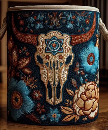 Tribal Night Quilted Laundry Hamper - Large Collapsible Fabric Storage Basket With Reinforced Handles For Bedroom & Bathroom