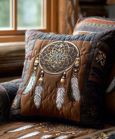 Tribal Nightwatch Quilted Accent Pillow Cover — Bold Ethnic Pattern For Global-Inspired Living Room & Outdoor Spaces