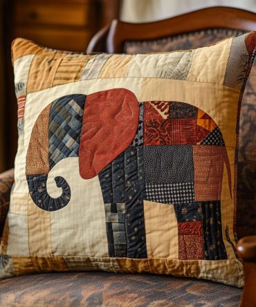 Tribal Strength Quilted Decorative Pillow Cover — Durable Textured Sham With Bold Geometric Motif For Modern Rustic & Bohemian Interiors