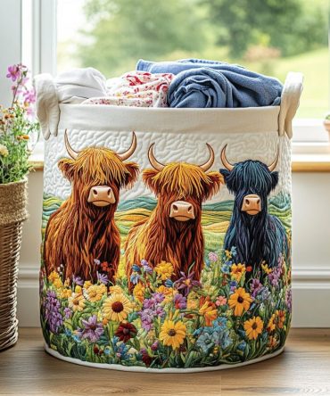 Triple Charm Quilted Storage Hamper — Stylish Large Foldable Laundry Basket With Durable Handles For Home, Closet & Dorm Organization
