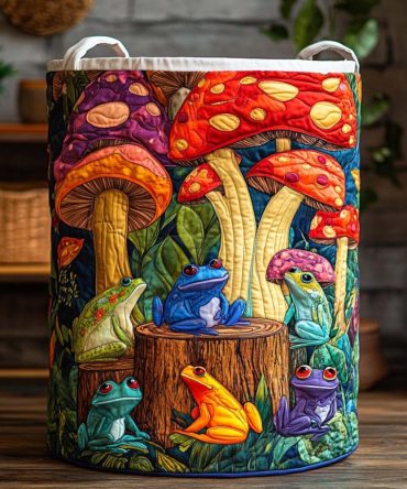 Tropical Garden Glow Quilted Laundry Hamper — Vibrant Collapsible Laundry Basket For Home & Beach House, Decorative Fabric Storage With Handles