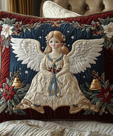 Trumpets Of Joy Floral Quilted Pillow Sham — Vibrant Decorative Pillowcase, Soft Cotton, Statement Bedding Accent, Limited Edition