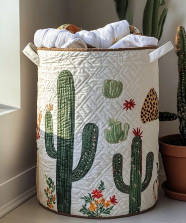 Tumbleweed Trails Quilted Laundry Hamper — Rustic Collapsible Fabric Basket With Reinforced Handles & Durable Quilted Exterior For Home