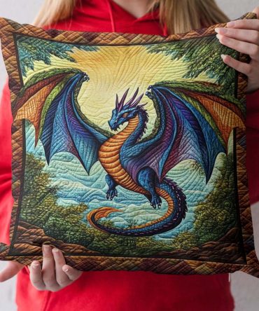 Twilight Blaze Quilted Pillow Cover — Smoky Multi-Tone Decorative Throw Pillowcase, Textured Quilting, Soft Cotton, Machine Washable