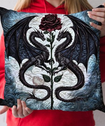 Twilight Embrace Premium Quilted Pillow Cover — Ultra-Soft Decorative Throw Pillowcase For Bed & Sofa, Cotton-Blend, Washable