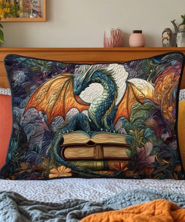 Twilight Guardian Quilted Pillowcase Cover — Plush Night Sky Bedding Accent, Soft Decorative Quilted Pillow Sham To Elevate Your Bedroom