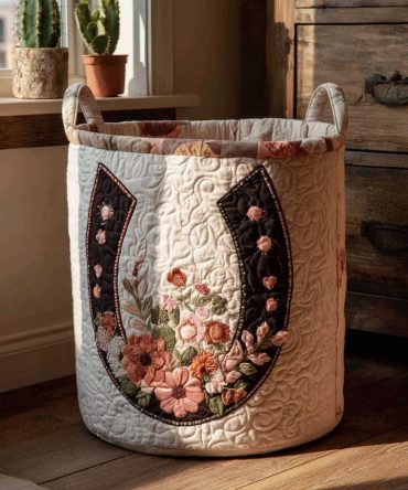Twilight Range Spirit Quilted Laundry Hamper – Moonlit-Style Fabric Laundry Basket, Soft-Quilted, Foldable & Travel-Friendly Storage