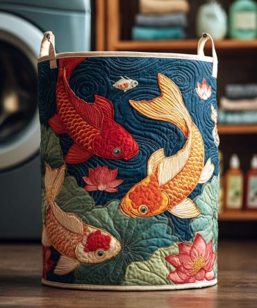 Twin Prosperity Quilted Laundry Hamper — Double-Pattern Storage Basket, Spacious Foldable Cotton Organizer For Two-Person Homes