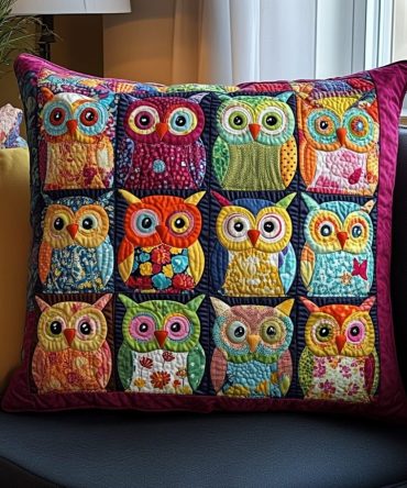 Elegant Quilted Pillow Cover - Veiled Voyagers Pattern, Plush Decorative Pillowcase For Living Room, Bedroom, Hypoallergenic Microfiber