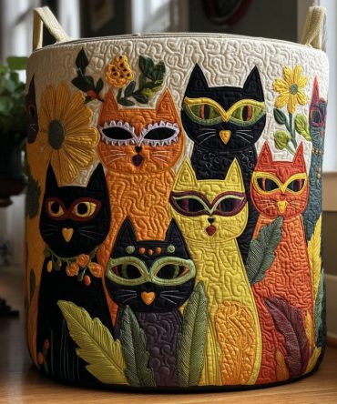 Velvet Mardi Whispers Quilted Laundry Hamper - Elegant Mardi Gras-Inspired Patterned Collapsible Basket For Luxe Home Storage