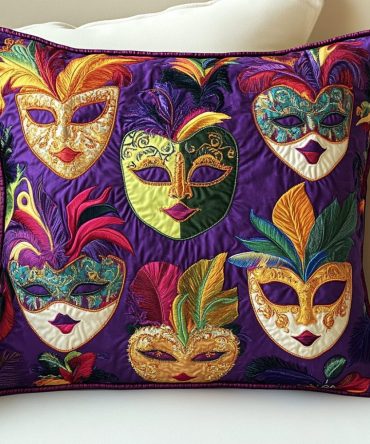 Vibrant Carnival Quilted Decorative Pillow Cover — Festive Multicolor Accent For Sofa & Patio, Bold Quilting, Soft Cotton, Machine-Washable