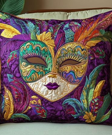 Vibrant Carnival Quilted Decorative Pillow Cover — Colorful Festival-Style Accent For Sofa & Bed, Durable Quilting, Soft Cotton, Easy-Care