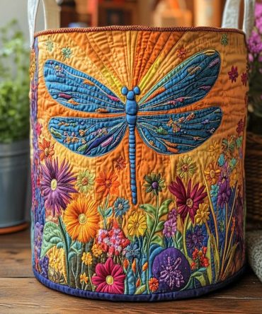 Vibrant Meadow Glow Quilted Laundry Tote — Colorful Fabric Hamper, Collapsible & Portable Storage For Clothes, Toys & Linens