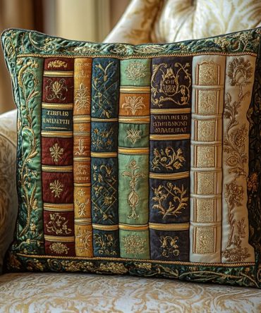 Victorian Reads Quilted Decorative Pillow Cover - Antique-Inspired Motif & Quilted Texture For Timeless Parlor And Bedroom Style