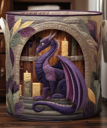 Violet Whisper Quilted Laundry Hamper — Large Foldable Fabric Storage Basket With Handles, Elegant Purple Tones For Stylish Home Organization