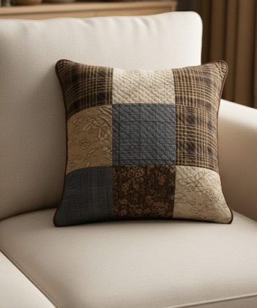 Warm Homestead Quilted Pillow Cover — Cozy Country Throw Pillowcase, Heirloom-Style Quilted Accent For Sofa, Bed & Cabin Decor