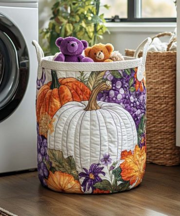 Warm Hearts Quilted Laundry Hamper — Cozy Collapsible Fabric Basket With Dual Handles & Decorative Stitching For Stylish Home Organization