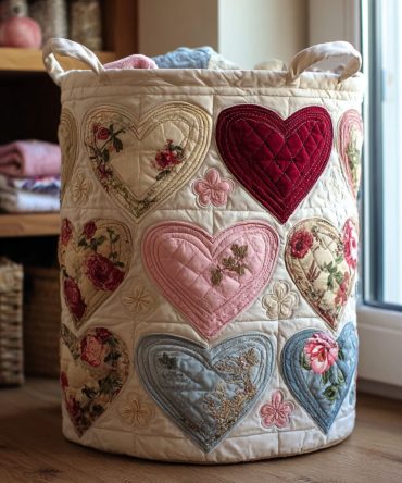 Warm Pieces Quilted Laundry Hamper — Cozy Neutral Quilted Basket, Foldable Laundry & Blanket Storage With Reinforced Handles